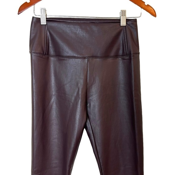7 For All Mankind Merlot Color Faux Leather Leggings - Picture 6 of 10